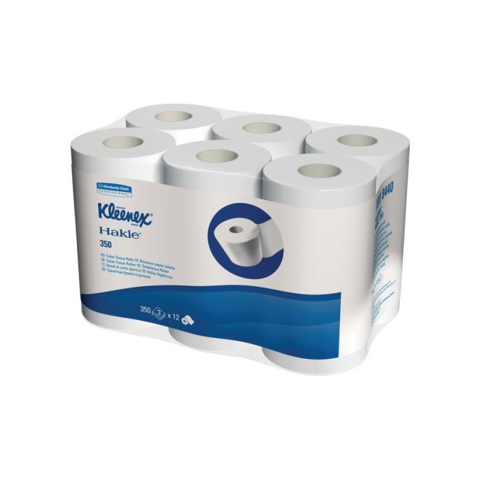 Kleenex® Toiletpapier. 3-laags. 350 vel. Wit (pak 6 rollen)