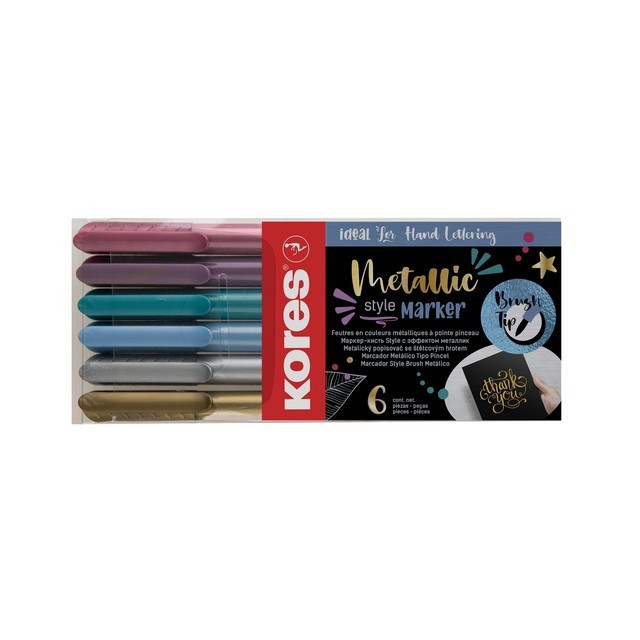 KORES Brushpen Tip Metallic (6 stuks)