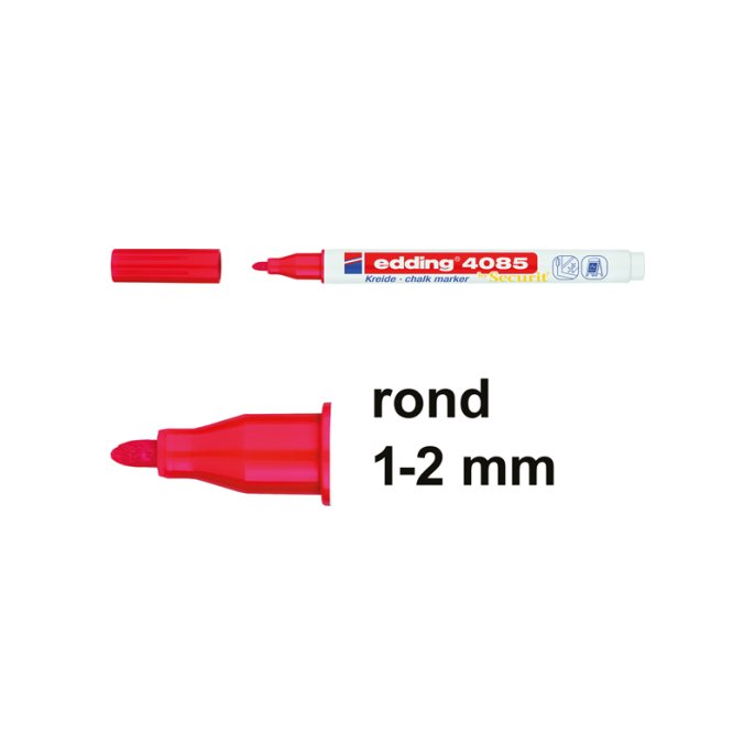 Krijtstift EDDING 4085 1-2 rood (10 stuks)