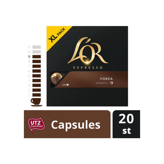 LOR Espresso Forza UTZ Koffiecapsules (pak 20 stuks)