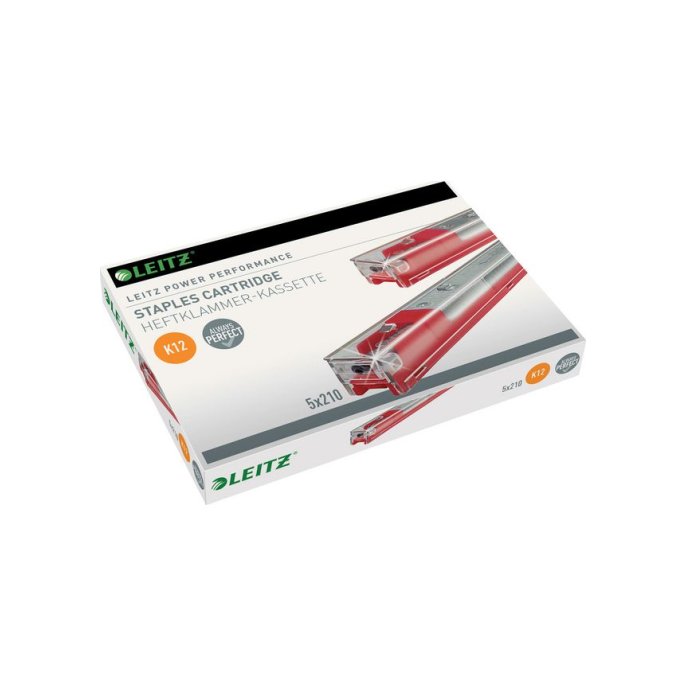 LEITZ K12 Nietjes Cassette 26/12 Staal Rood (pak 5 stuks)