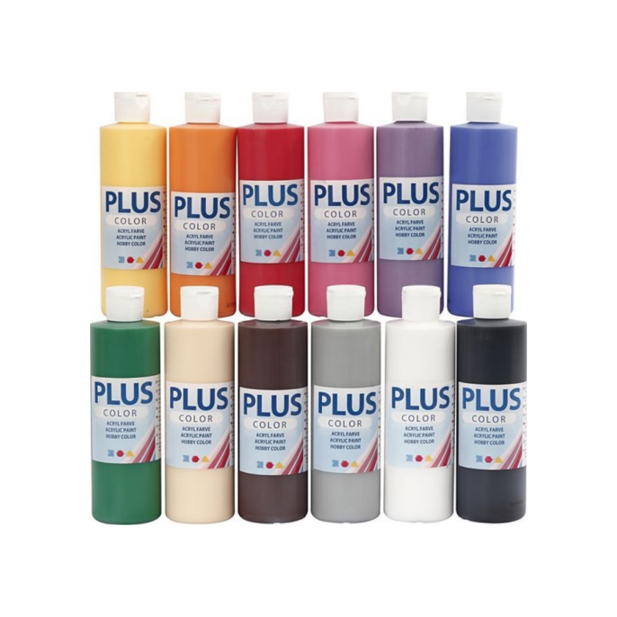 LUCART acrylverf. 250 ml. kleuren assorti (doos 12 flessen)