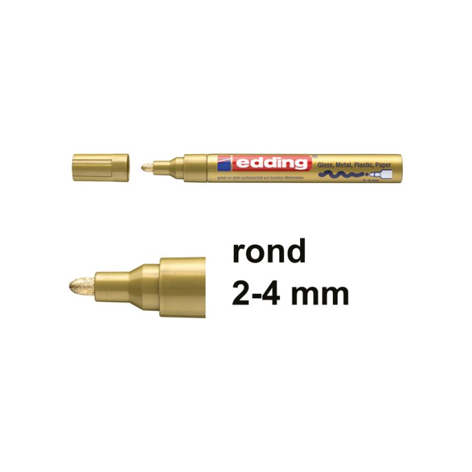 Lakmarker EDDING 750 2-4mm goud (10 stuks)