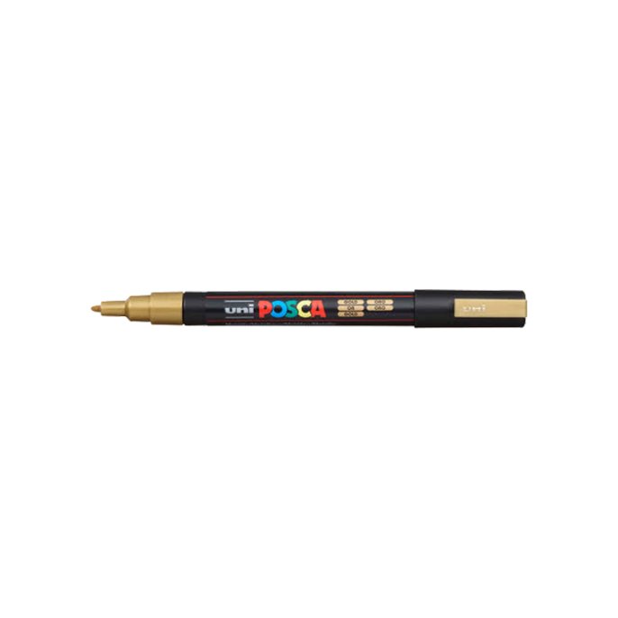 Lakmarker Uni Posca 0.9-1.3mm goud/pk6