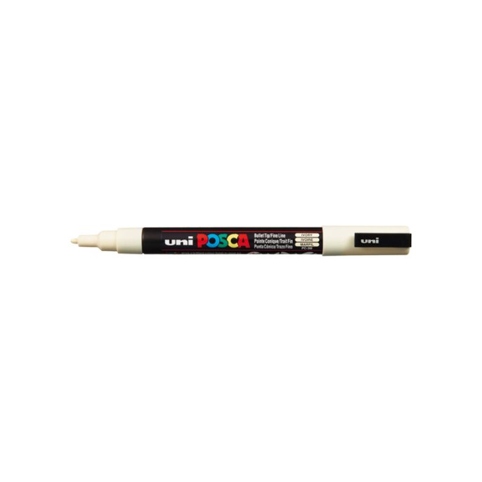 Lakmarker Uni Posca 0.9-1.3mm ivoor/pk6