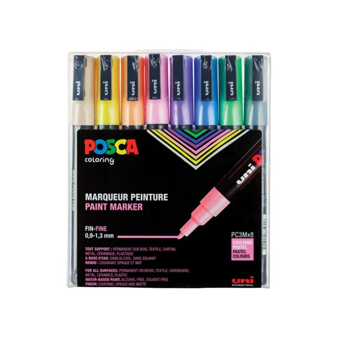 Lakmarker Uni Posca 0.9-1.3mm pas/pk8