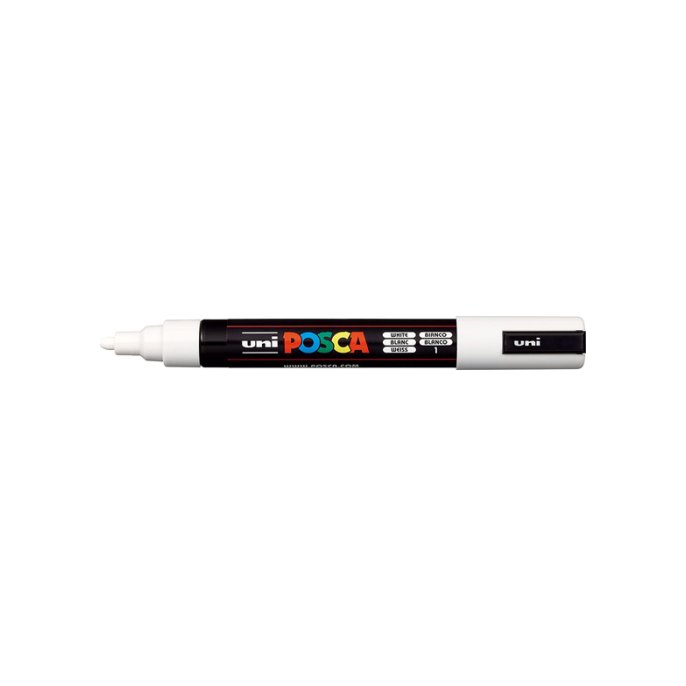 Lakmarker Uni Posca 0.9-1.3mm wit/pk6