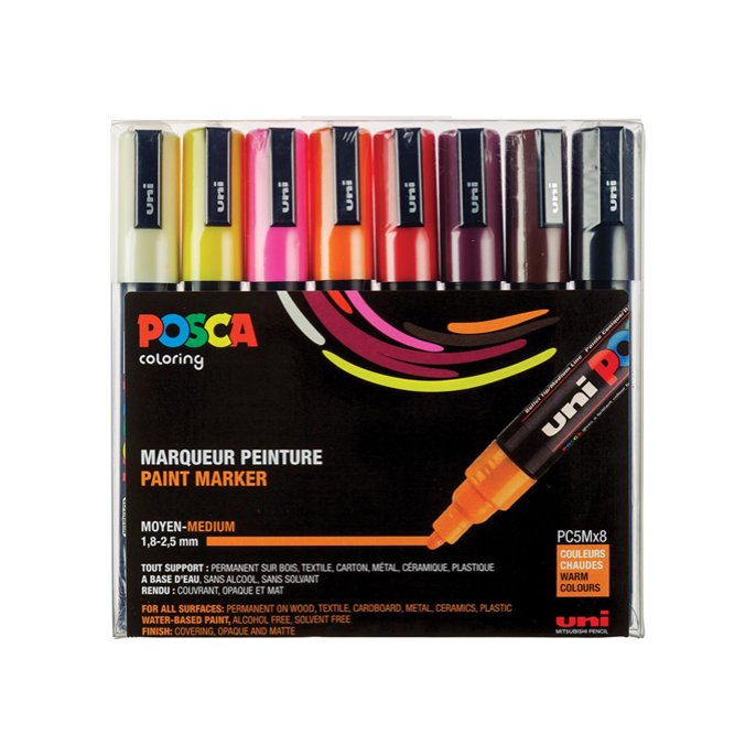 Lakmarker Uni Posca 1.8-2.5mm assor/ pk8