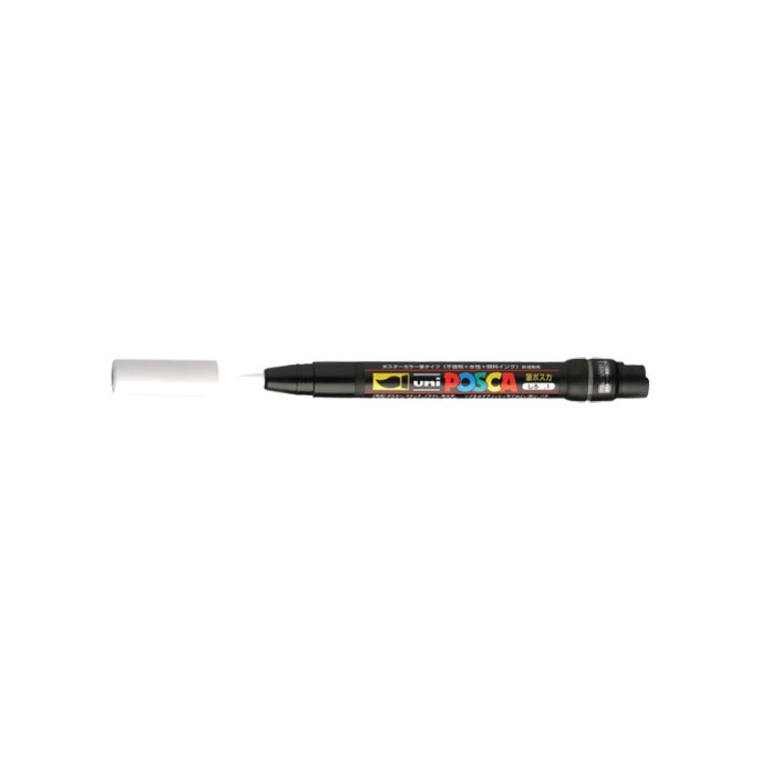 Lakmarker Uni Posca 1 mm wit (5 stuks)