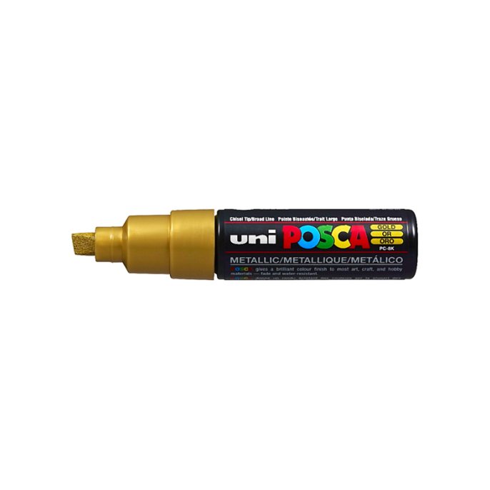 Lakmarker Uni Posca 8mm beitel goud/pk6