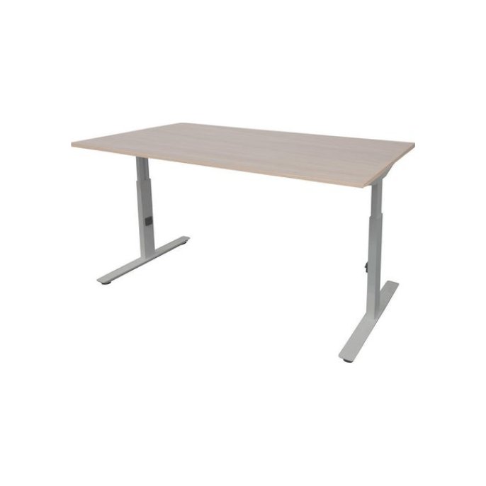 Linesto Plus Verstelbaar Bureau 160 x 80 cm Licht Eiken Aluminium