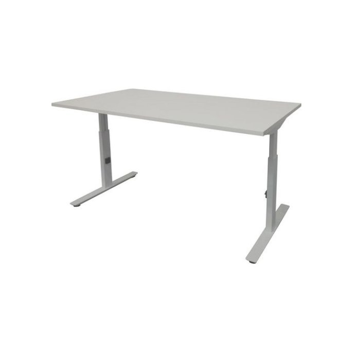 Linesto Plus Verstelbaar Bureau 160 x 80 cm Lichtgrijs Aluminium