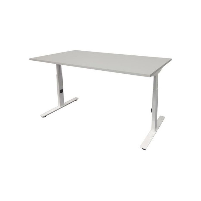 Linesto Plus Verstelbaar Bureau 160 x 80 cm Lichtgrijs Wit