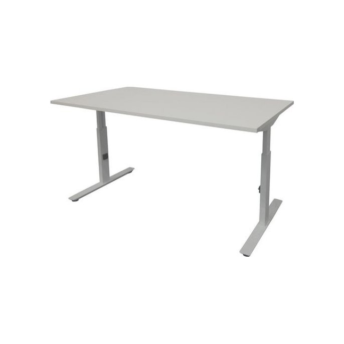 Linesto Plus Verstelbaar Bureau 180 x 80 cm Lichtgrijs Aluminium