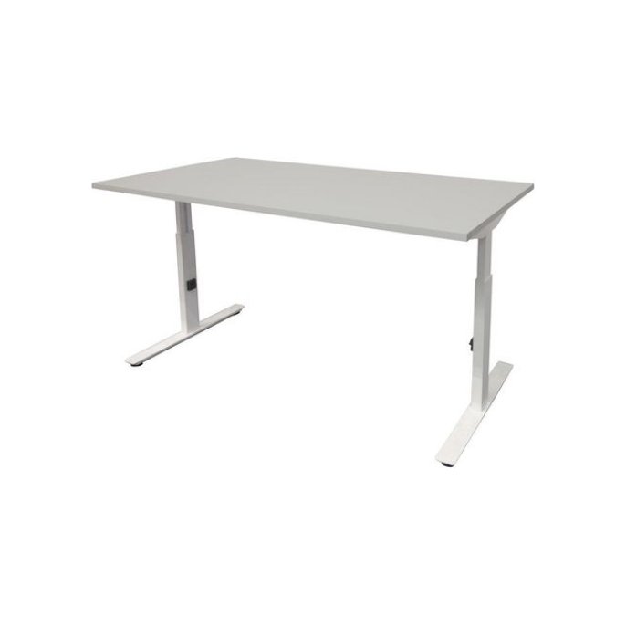 Linesto Plus Verstelbaar Bureau 180 x 80 cm Lichtgrijs Wit