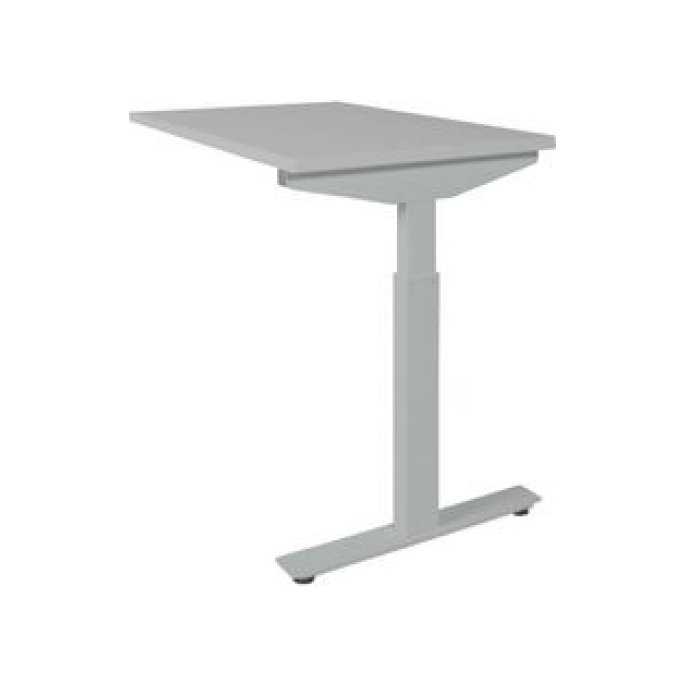 Linesto Plus Verstelbare Aanbouwtafel 120 x 60 cm Lichtgrijs Aluminium