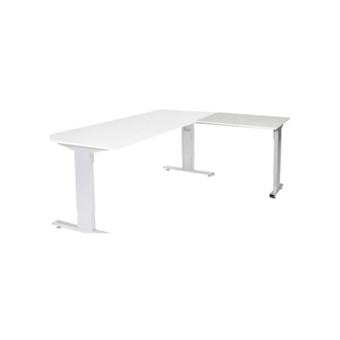 Linesto Plus Verstelbare Aanbouwtafel 80 x 60 cm Lichtgrijs Aluminium