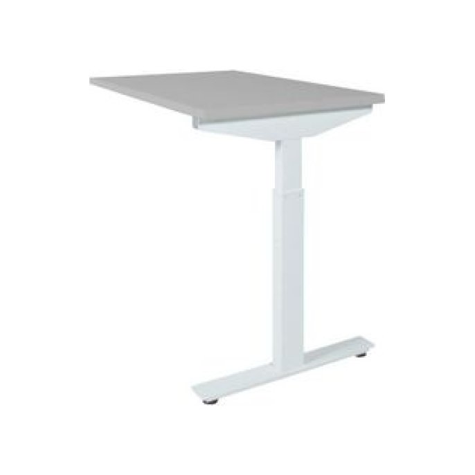 Linesto Plus Verstelbare Aanbouwtafel 80 x 60 cm Lichtgrijs Wit