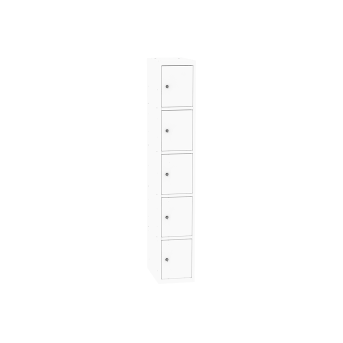 Lockerkast 1x5 deurs 40cm wit/wit