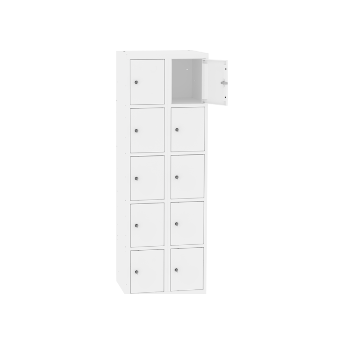 Lockerkast 2x5 deurs 40cm wit/wit