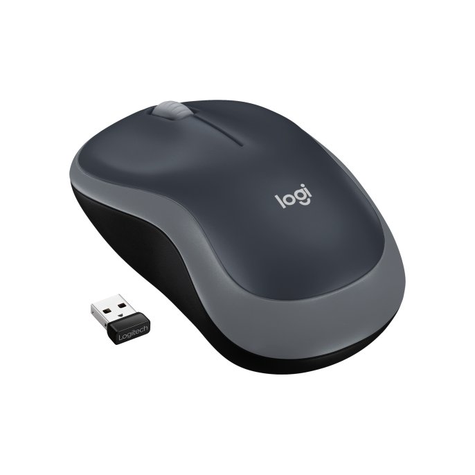 Logitech M185 draadloze muis optische tracking USB nano-ontvanger zwart/grijs (Mac pc)