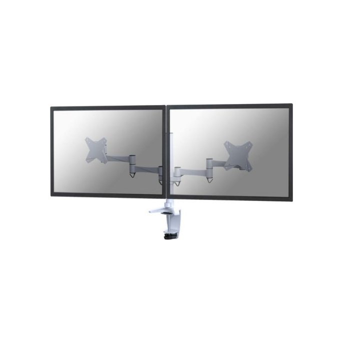 Neomounts® BY NEWSTAR Monitorarm met bureauklem & doorvoer voor 2 flatscreens wit