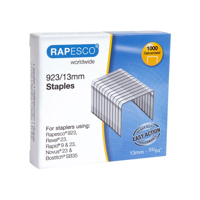 Nieten Rapesco 23/13 galva (1000 stuks)