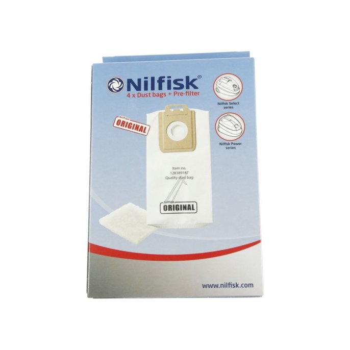 Nilfisk Power-Select Stofzuigerzak Origineel (1 pak x 4 stuks)