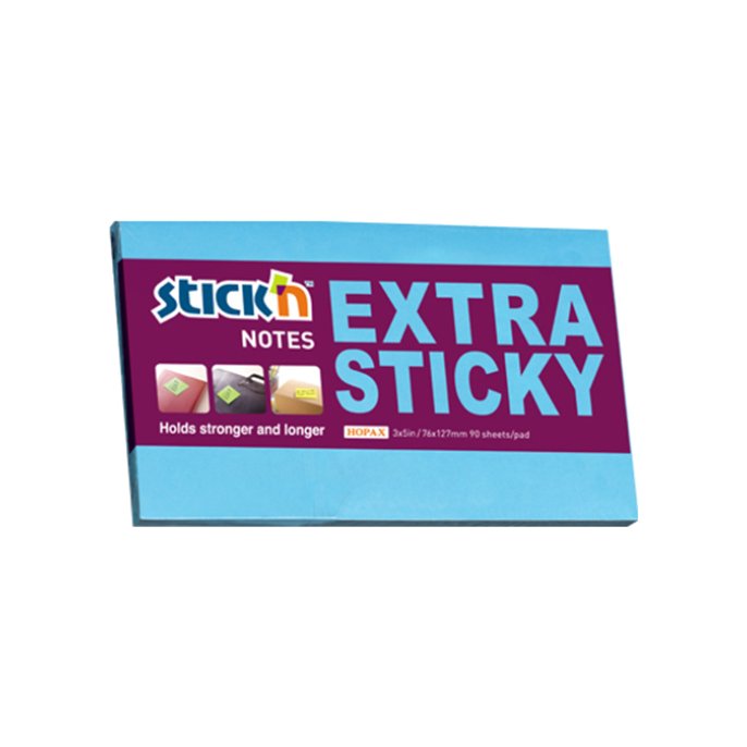 Notitieblok Stickn SS 76x127mm blauw/p6