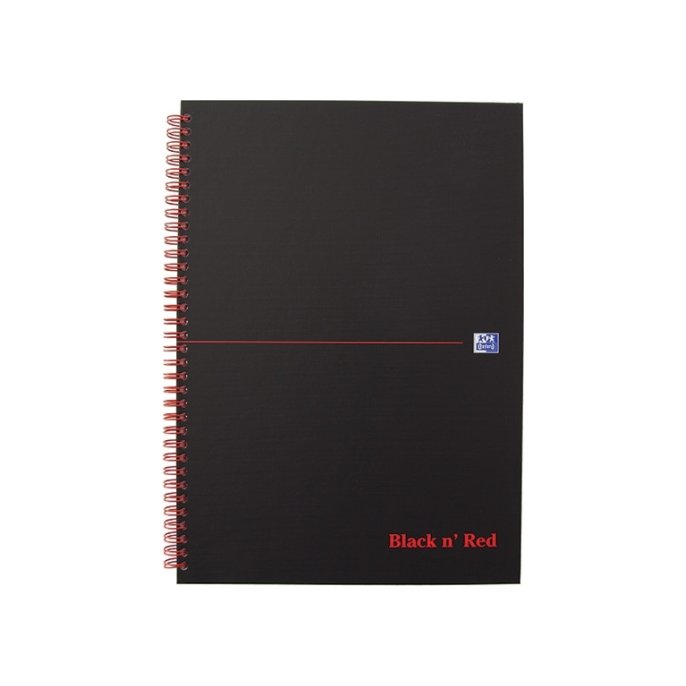 OXFORD Black n Red Spiraalblok A4 Gelinieerd Zwart (pak 5 stuks)