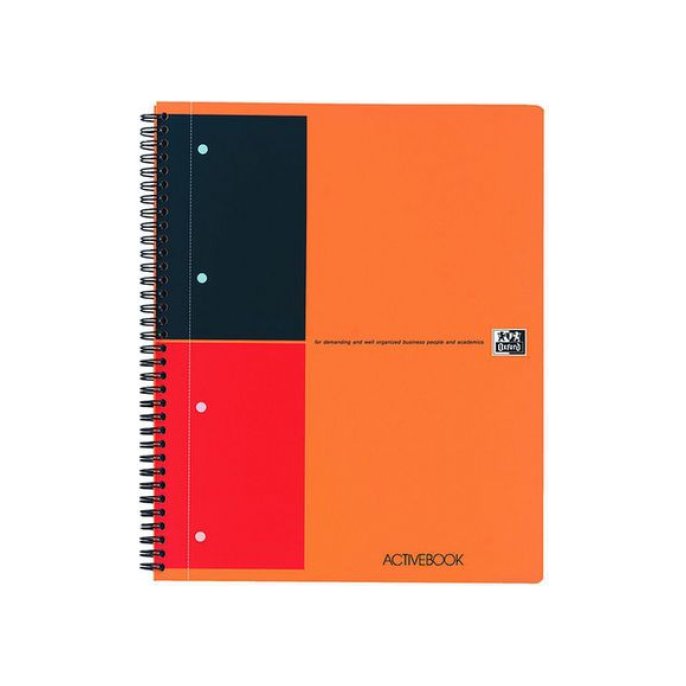 OXFORD International Activebook A4+ Gelinieerd 4-gaats Oranje (pak 5 stuks)