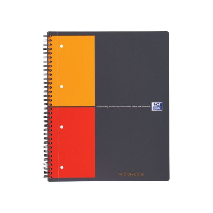 OXFORD International Activebook A4+ Geruit 5 mm 4-gaats Grijs (pak 5 stuks)