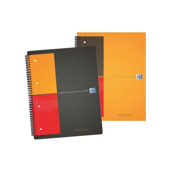 OXFORD International Notitieboek A4+ Geruit 5 mm 4-gaats Grijs (pak 5 stuks)