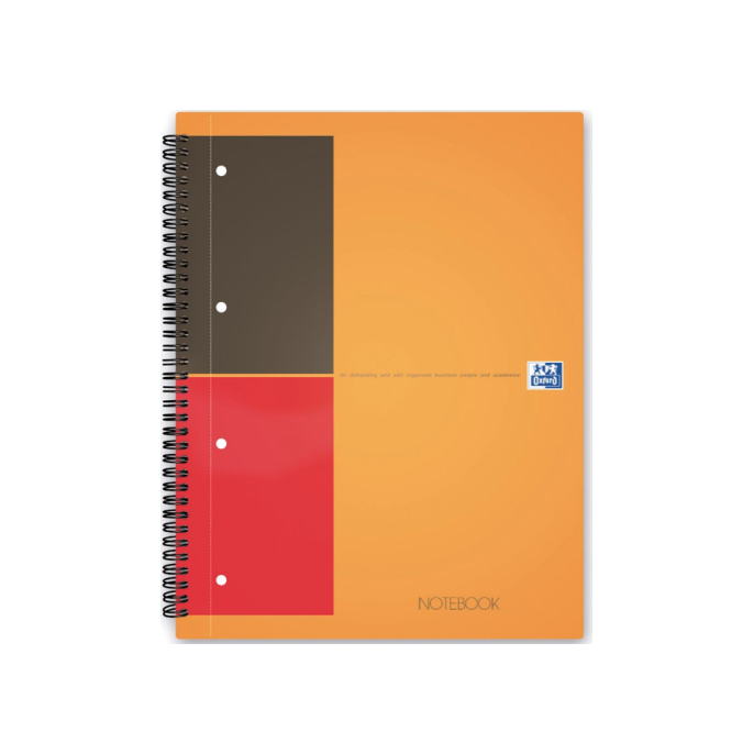 OXFORD International Notitieboek A5+ Gelinieerd 10-gaats Oranje (pak 5 stuks)