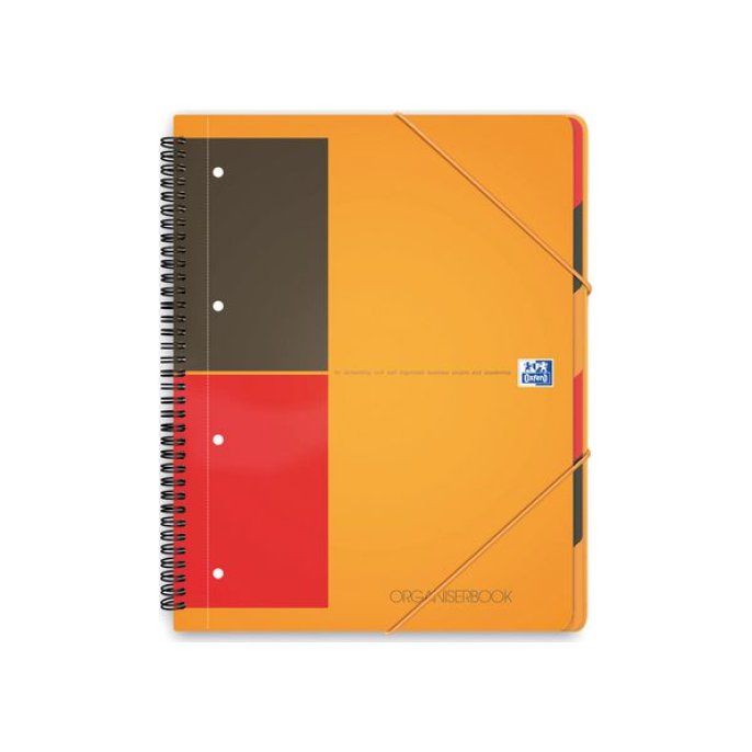 OXFORD International Organiserbook A4 Gelinieerd 4-gaats Oranje (pak 5 stuks)