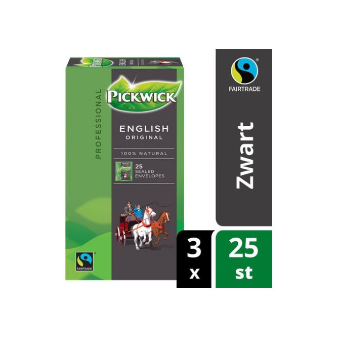 PICKWICK Professional English Original Theezakjes 50 g (pak 75 stuks)