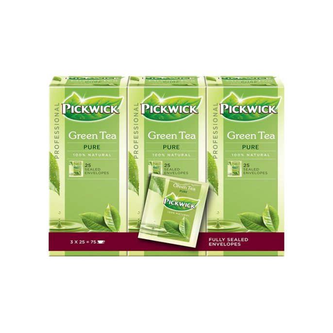 PICKWICK Professional Green Tea Fairtrade (doos 3 x 25 stuks)