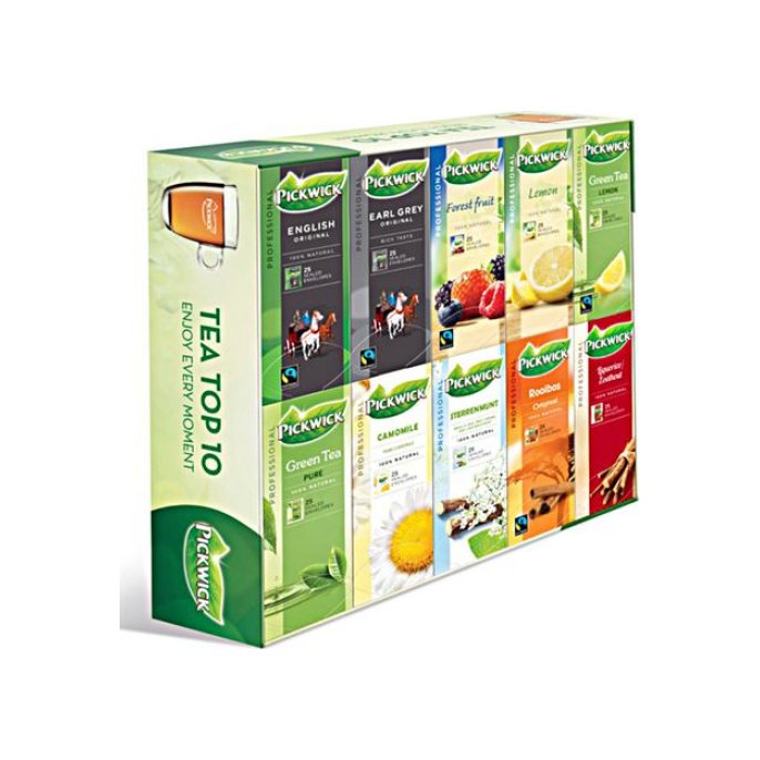 PICKWICK Professional Tea Top 10 Theezakjes 10 verschillende smaken (doos 240 stuks)