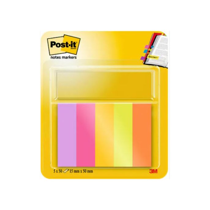 POST-IT Notes Markeerstroken Energetic Colour Collection 15 x 50 mm