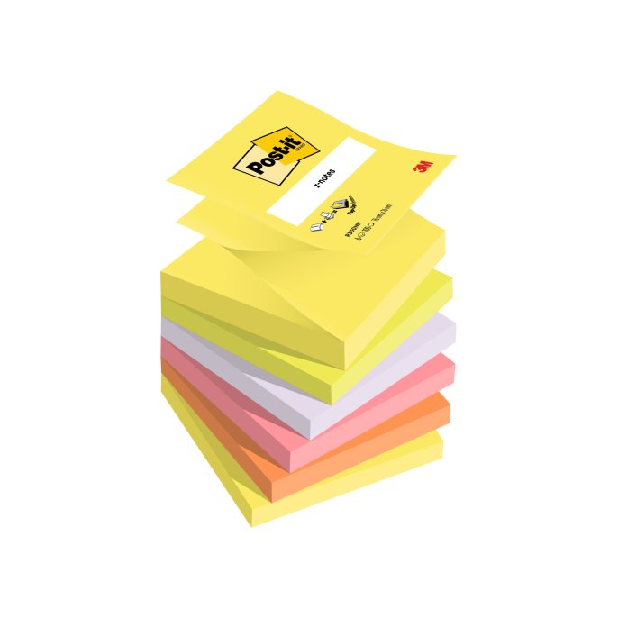 POST-IT Notitieblok Z-Note 76x76 NEON rainbow (6 stuks)