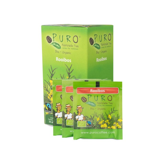 PURO Fairtrade Theezakjes Rooibos (doos 6 x 25 stuks)