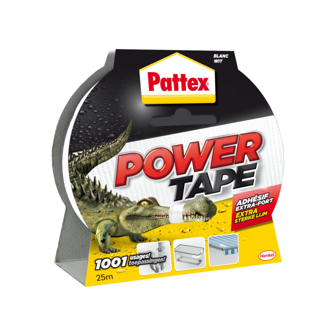 Pattex Powertape 50 mm x 25 m wit (rol 25 meter)