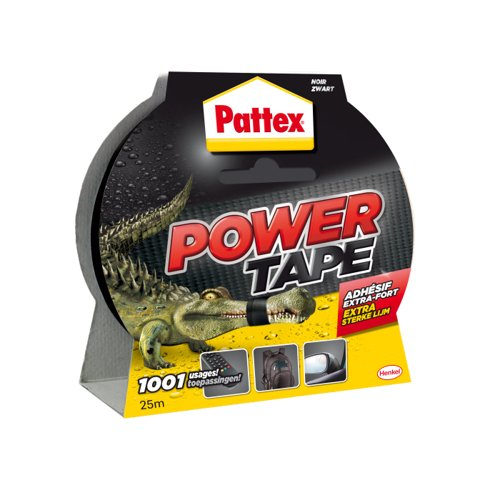 Pattex Powertape 50 mm x 25 m zwart (rol 25 meter)