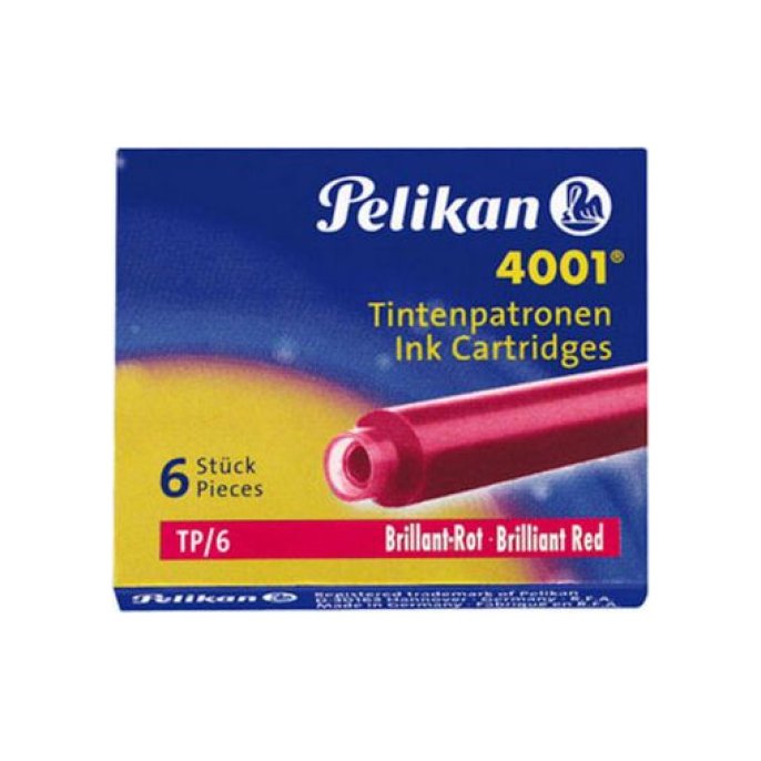 Pelikan Inktpatroon 4001 rood (pak 6 stuks)