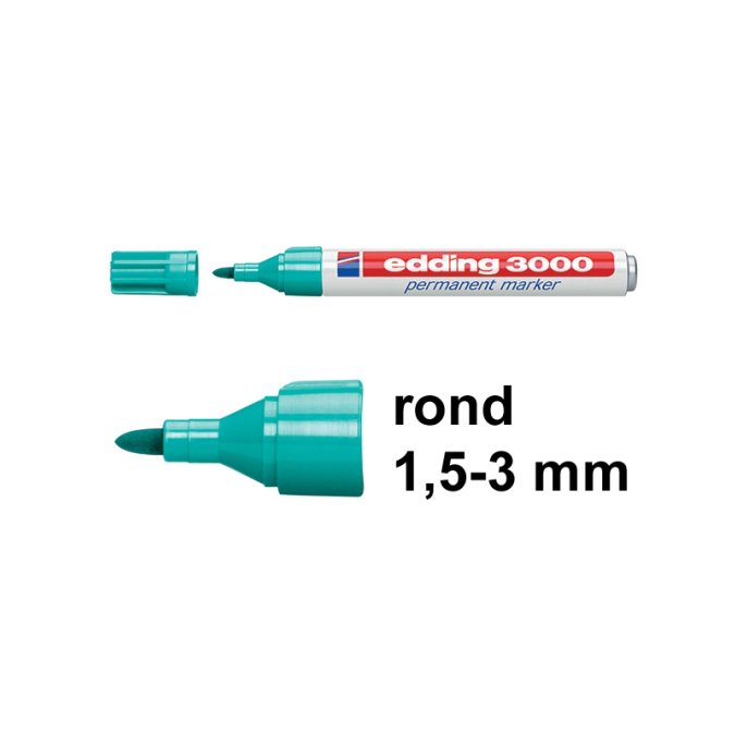 EDDING 3000 Permanent Marker 1.5-3mm Ronde Punt turquoise (10 stuks)