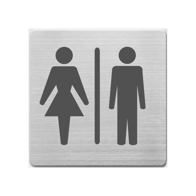 Pictogram staal wc dames/heren