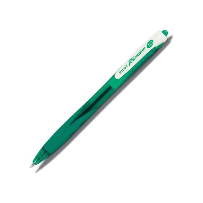 Pilot Begreen Rexgrip Balpen Fijne Punt 04 mm Groen (pak 10 stuks)