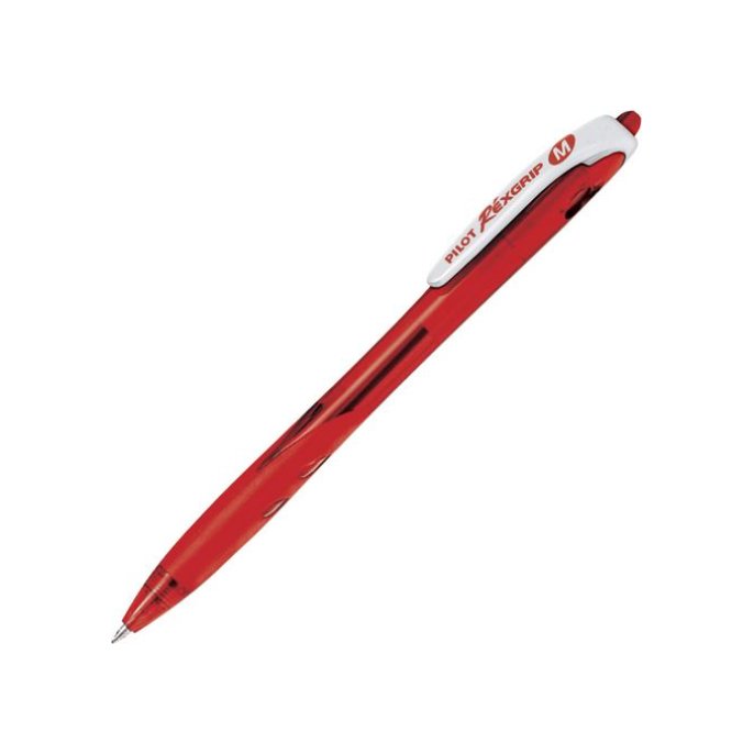 Pilot Begreen Rexgrip Balpen Medium Punt 1 mm Rood (pak 10 stuks)