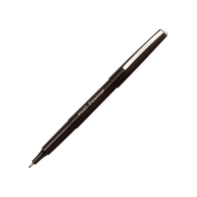 Pilot Fineliner 04 mm zwart (pak 12 stuks)