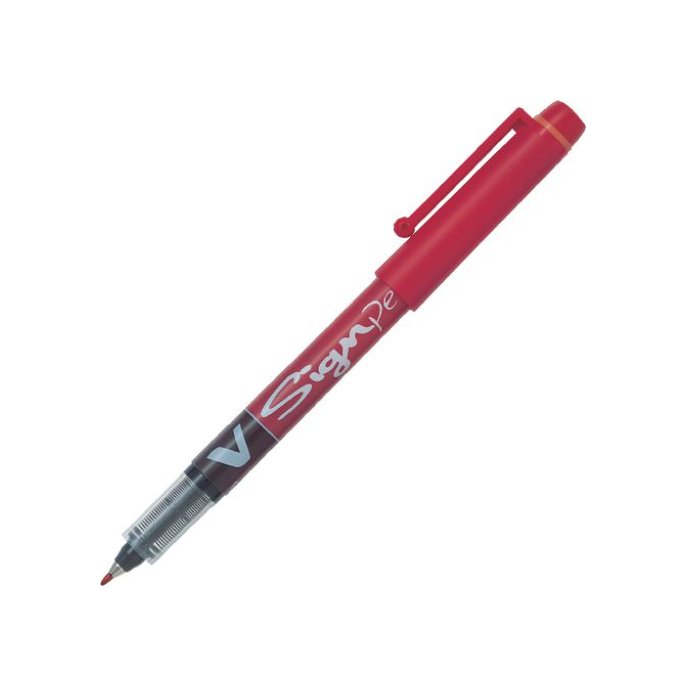 Pilot Fineliner V-Signpen 06 mm rood (pak 12 stuks)